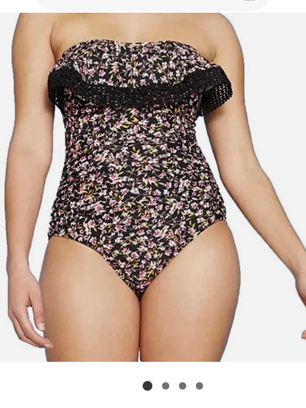 NWT Kona Sol Black Floral One-Piece Swimsuit XL